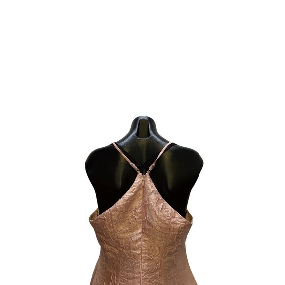 Halston Heritage Pink Textured Jacquard Fit & Flare Dress - Picture 6 of 9